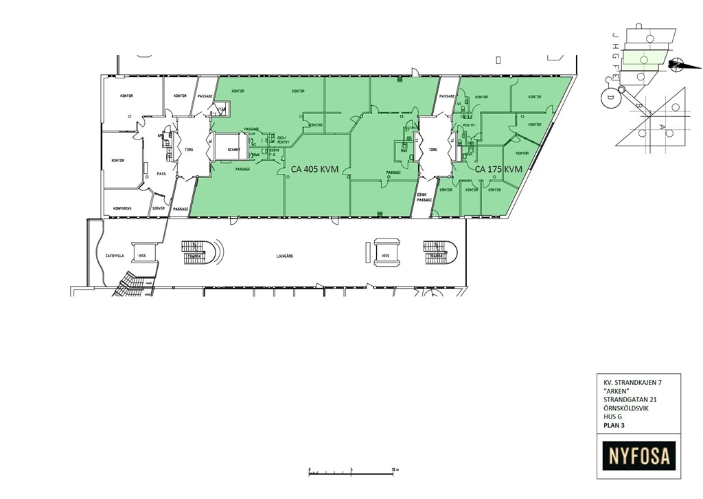 Planritning - Strandgatan 21 - Hus G - Plan 3 - 175-580 kvm