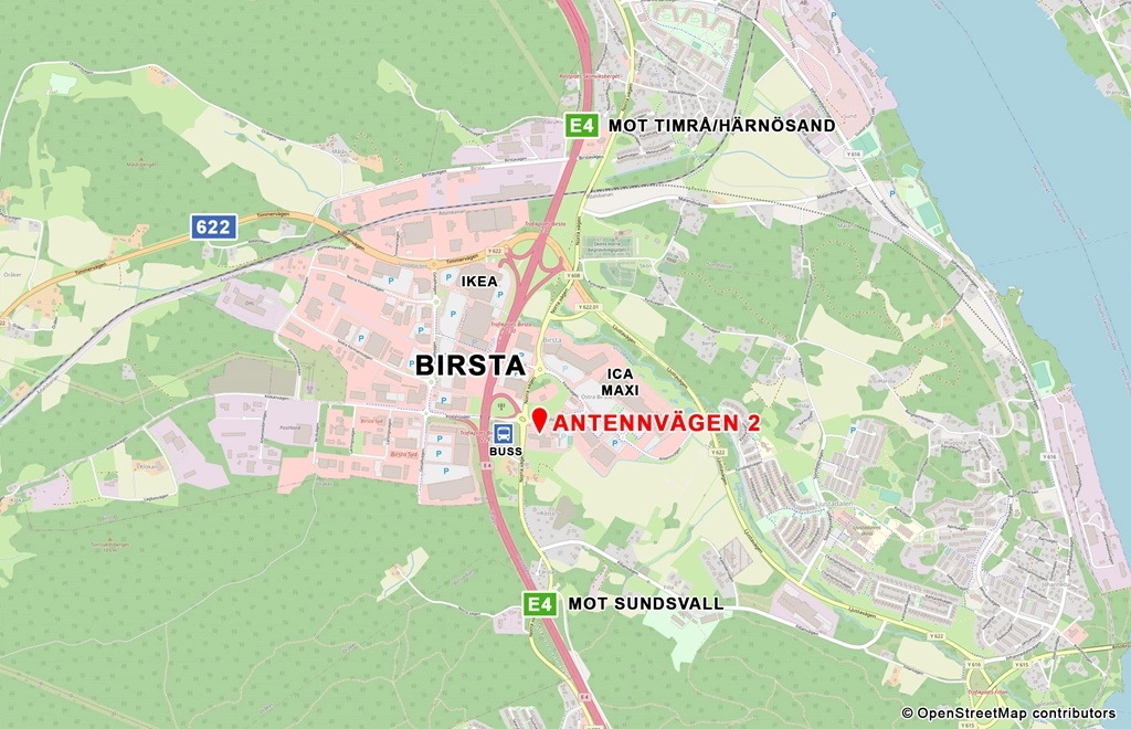 Karta_Sundsvall_Antennvägen-2_OpenStreetMap(1)