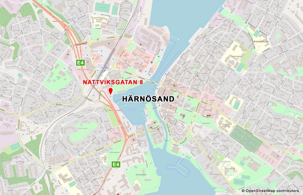 Karta_Härnösand_Nattviksgatan-8_OpenStreetMap