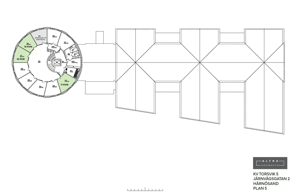 Planritning - Järnvägsgatan 2 - Plan 5 – 16-49 kvm