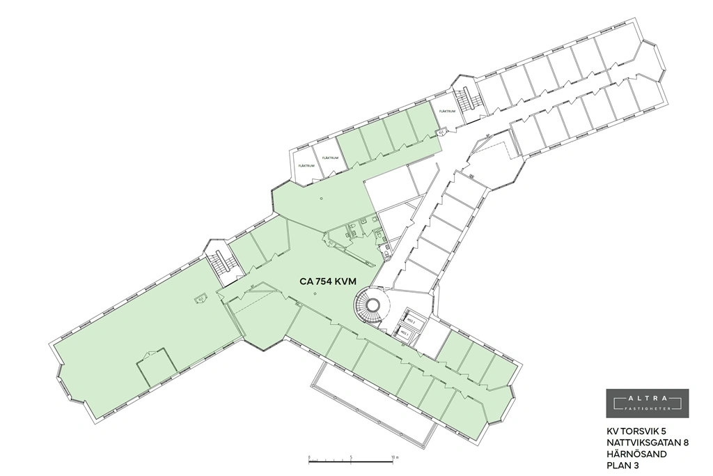 Planritning - Nattviksgatan 8 - Plan 3 - Ca 754 kvm