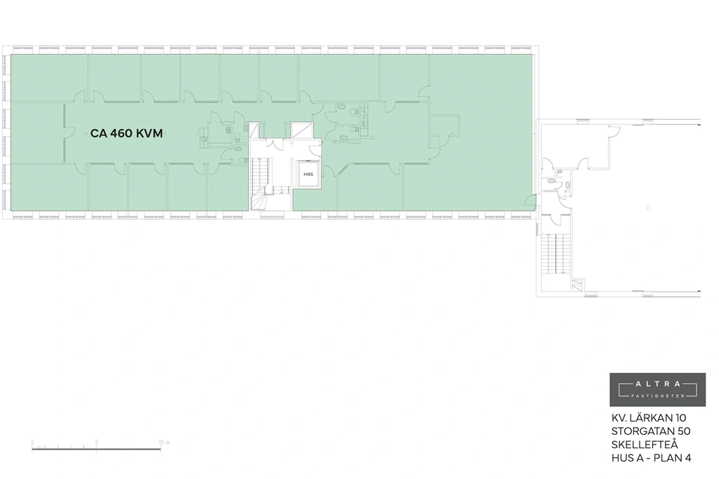 Planritning - 460 kvm - Storgatan 50 - Hus A - Plan 4(1)