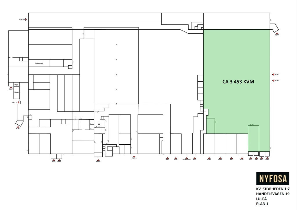 Planritning - Plan 1 - 3 453 kvm - Handelsvägen 19