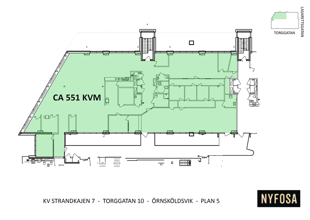 Planritning - Torggatan 10 - Plan 5 - 551 kvm