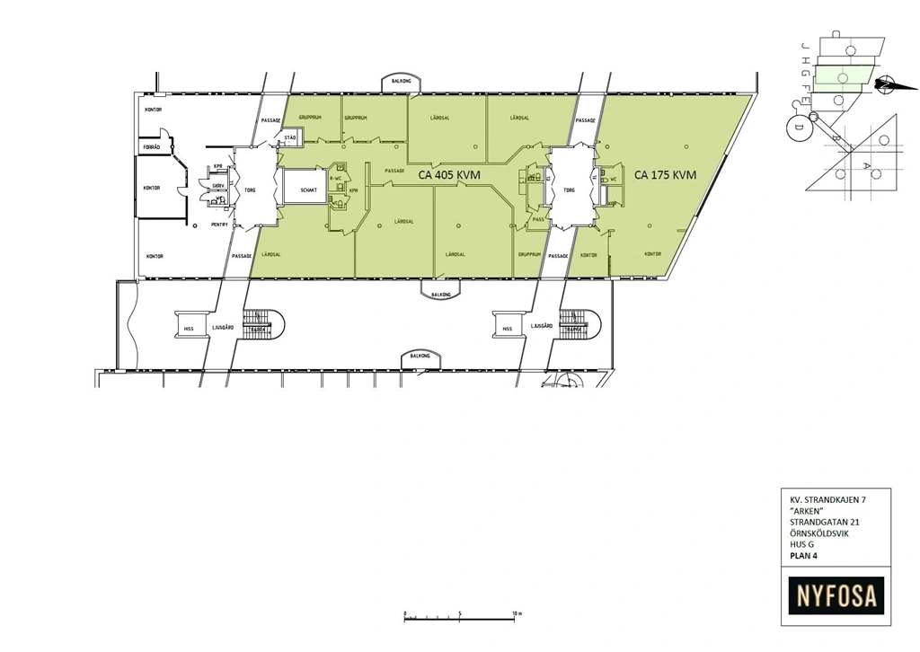 Planritning - Strandgatan 21 - Hus G - Plan 4 - 175-580 kvm