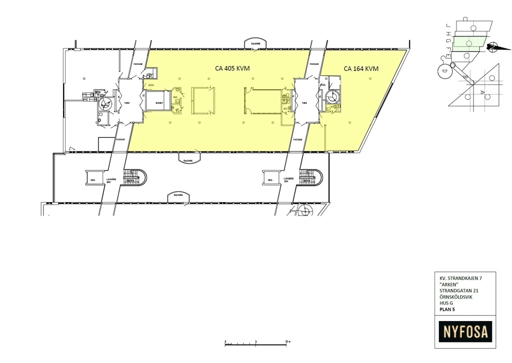 Planritning - Strandgatan 21 - Hus G - Plan 5 - 164-569 kvm