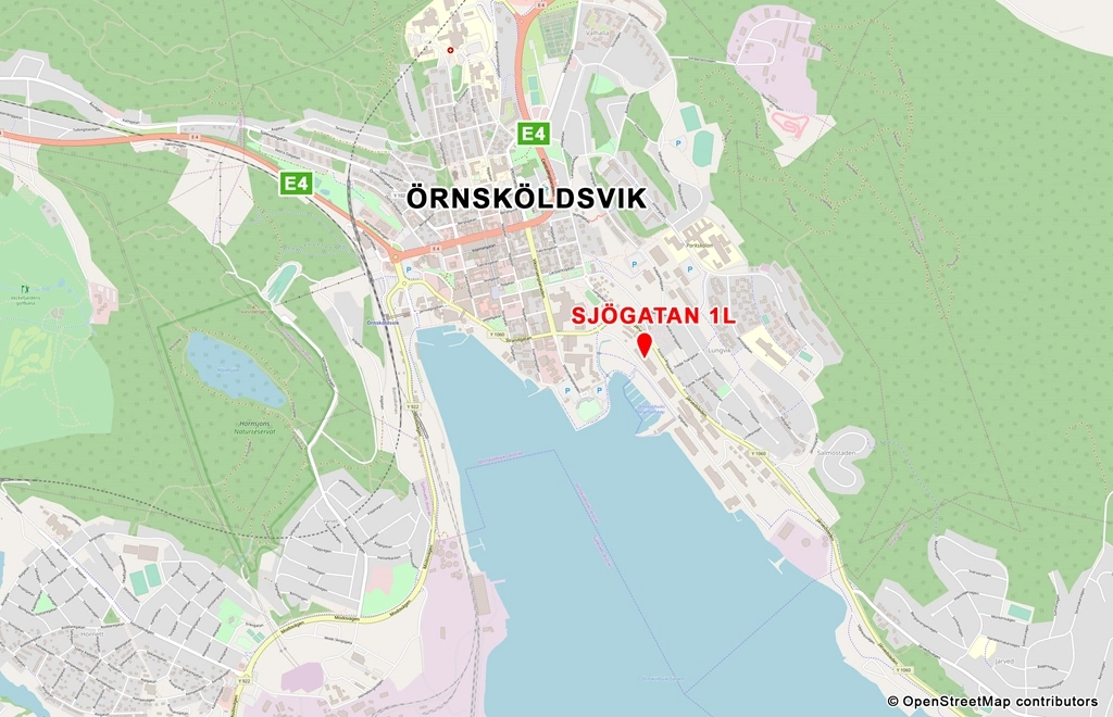 Karta_Örnsköldsvik_Sjögatan-1L_OpenStreetMap