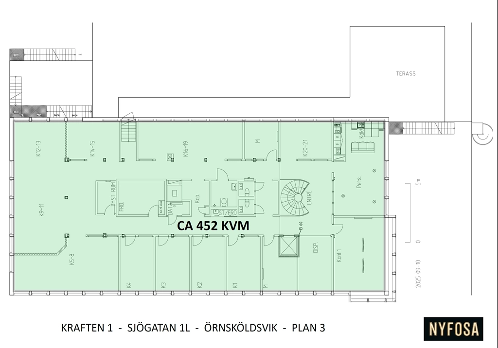 Planritning - Sjögatan 1L - Plan 3 - 452 kvm