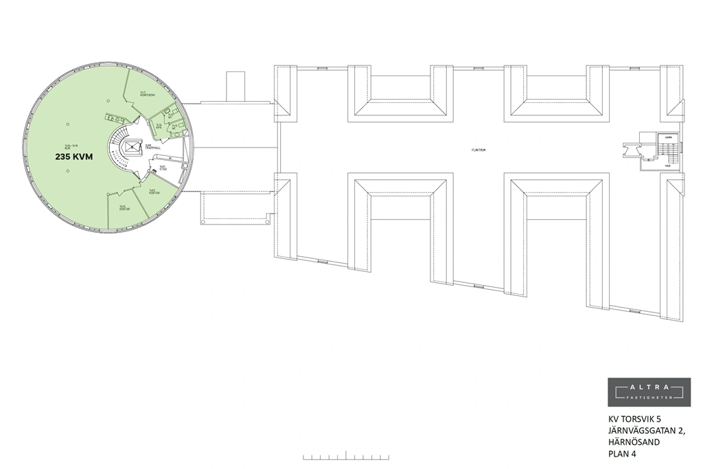 Planritning - Järnvägsgatan 2 - Plan 4 - 235 kvm